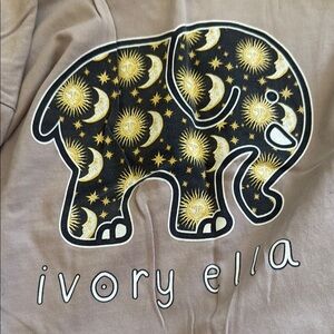 Ivory Ella Celestial Elephant Tee in Black and Gold
